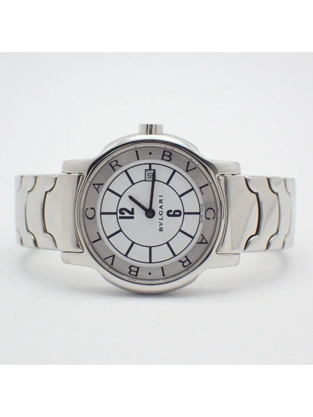 Bvlgari Solo Tempo Quartz Watch White Dial SS Pawn